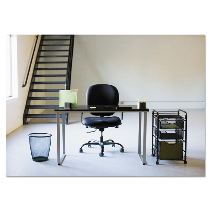 Onyx Round Mesh Wastebasket, Steel Mesh, 5 gal, Black