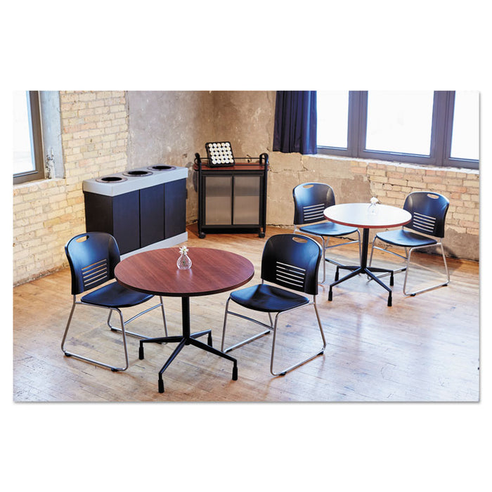 At-Your-Disposal Recycling Center, Polyethylene, Three 84 gal Bins, Black