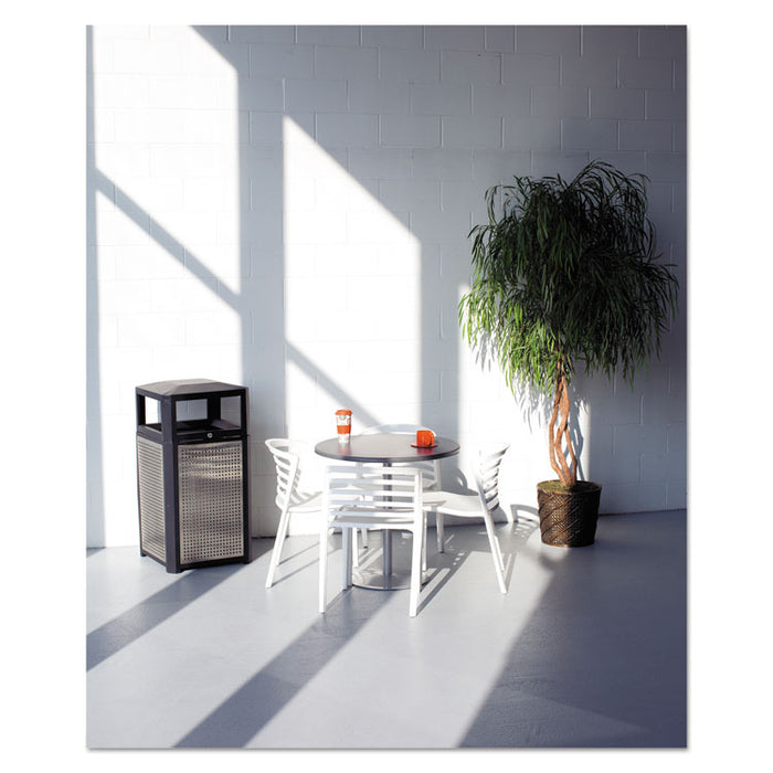 Evos Series Steel Waste Container, 38 gal, Black