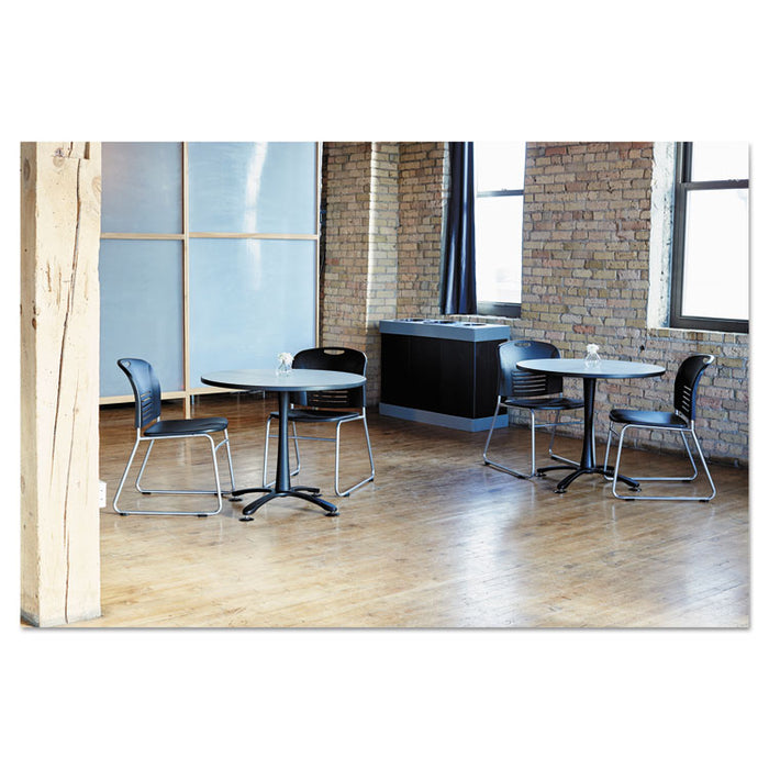 At-Your-Disposal Recycling Center, Polyethylene, Three 84 gal Bins, Black