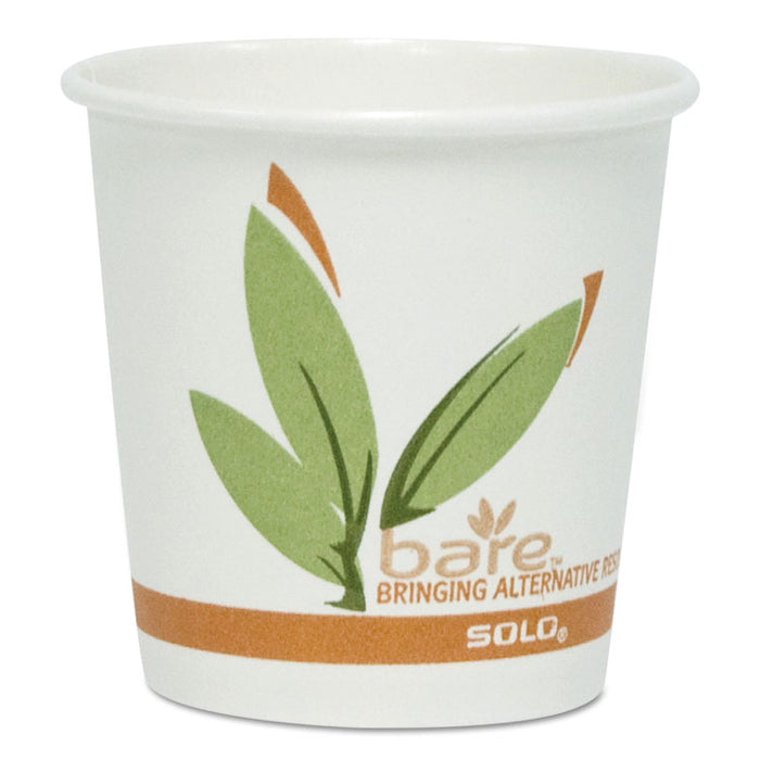 Bare by Solo Eco-Forward Recycled Content PCF Paper Hot Cups, 16 oz, Green/White/Beige, 1,000/Carton
