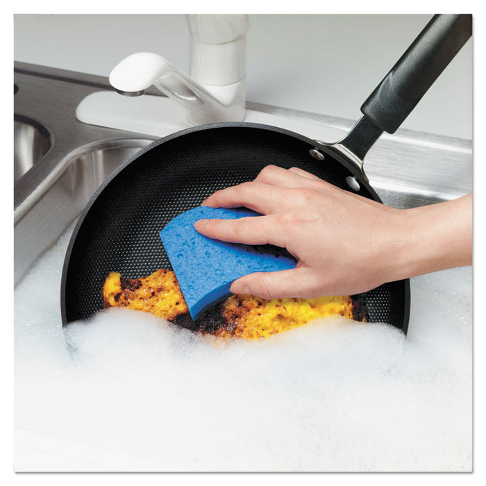 Non-Scratch Multi-Purpose Scrub Sponge, 4.4 x 2.6, 0.8" Thick, Blue, 3/Pack