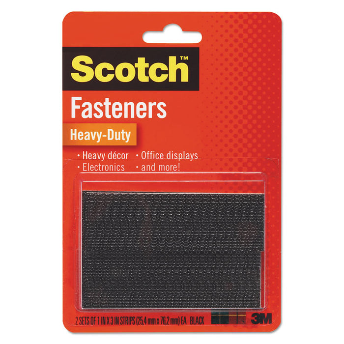 Heavy-Duty All-Weather Fasteners, 1" x 3", Black, 2/Pack