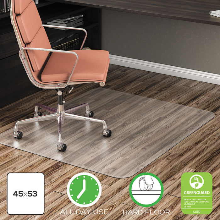 EconoMat All Day Use Chair Mat for Hard Floors, 45 x 53, Clear