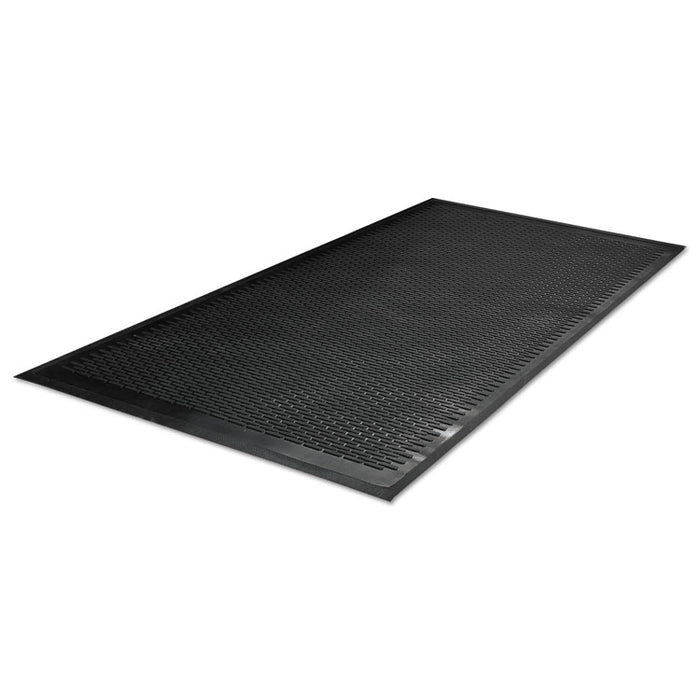Clean Step Outdoor Rubber Scraper Mat, Polypropylene, 48 x 72, Black