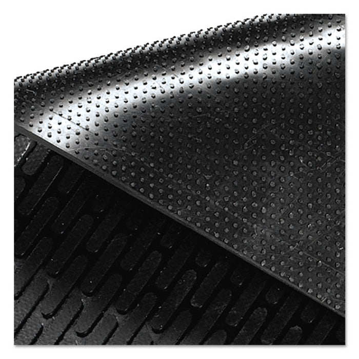 Clean Step Outdoor Rubber Scraper Mat, Polypropylene, 48 x 72, Black