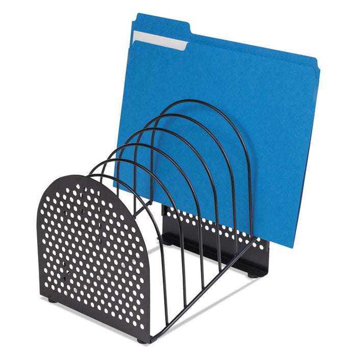 Perf-Ect Step File Sorter, 7 Sections, Letter to Legal Size Files, 7" x 8.88" x 9.38", Black