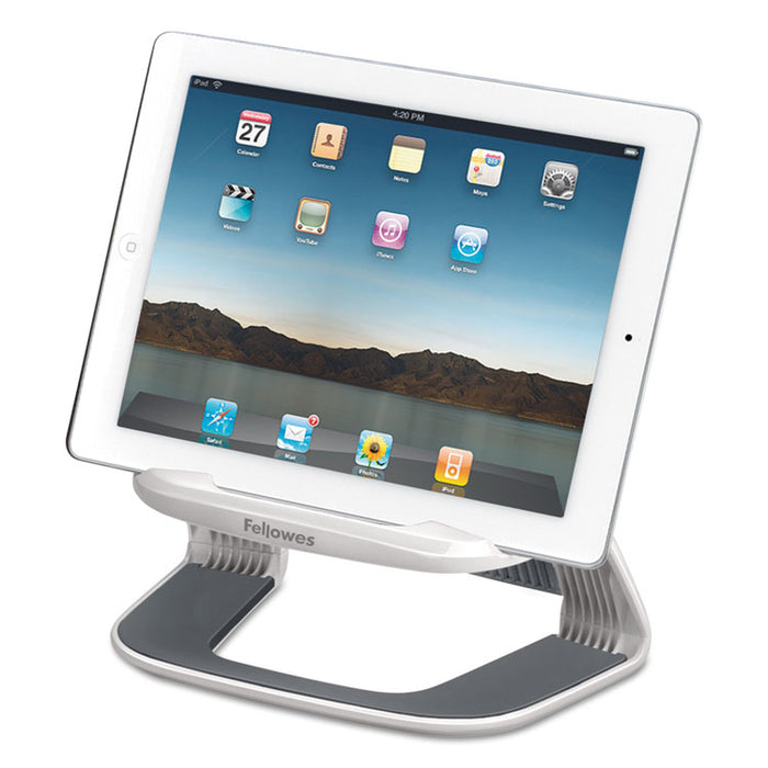 Tablet Riser, 8 3/8 x 5 3/8 x 4 5/8, White/Gray