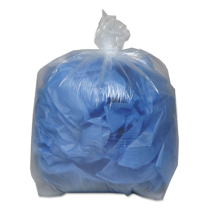 Low Density Repro Can Liners, 56 gal, 1.4 mil, 43" x 47", Clear, 10 Bags/Roll, 10 Rolls/Carton