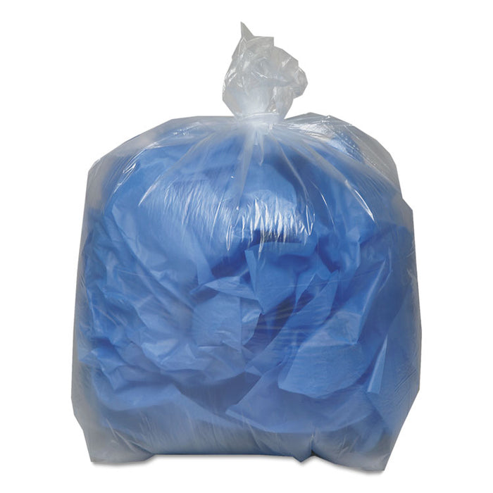 Low Density Repro Can Liners, 56 gal, 1.1 mil, 43" x 47", Clear, 10 Bags/Roll, 10 Rolls/Carton