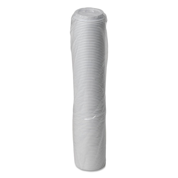 Dome Drink-Thru Lids, Fits 10 oz to 20 oz Dixie Paper Hot Cups, White, 100/Pack
