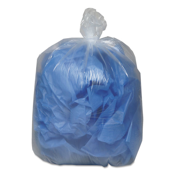 Linear Low Density Clear Recycled Can Liners, 33 gal, 1.25 mil, 33" x 39", Clear, 100/Carton