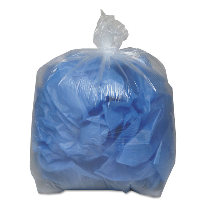 Low Density Repro Can Liners, 45 gal, 1.1 mil, 40" x 46", Clear, 10 Bags/Roll, 10 Rolls/Carton