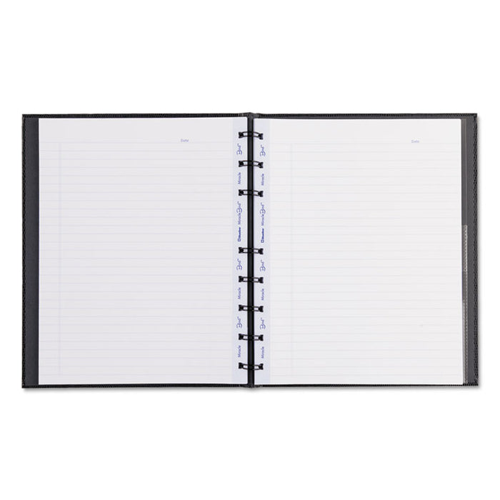 MiracleBind Notebook, 1 Subject, Medium/College Rule, Black Cover, 9.25 x 7.25, 75 Sheets
