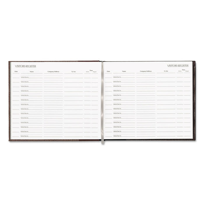 Hardcover Visitor Register Book, Burgundy Cover, 9.78 x 8.5 Sheets, 128 Sheets/Book
