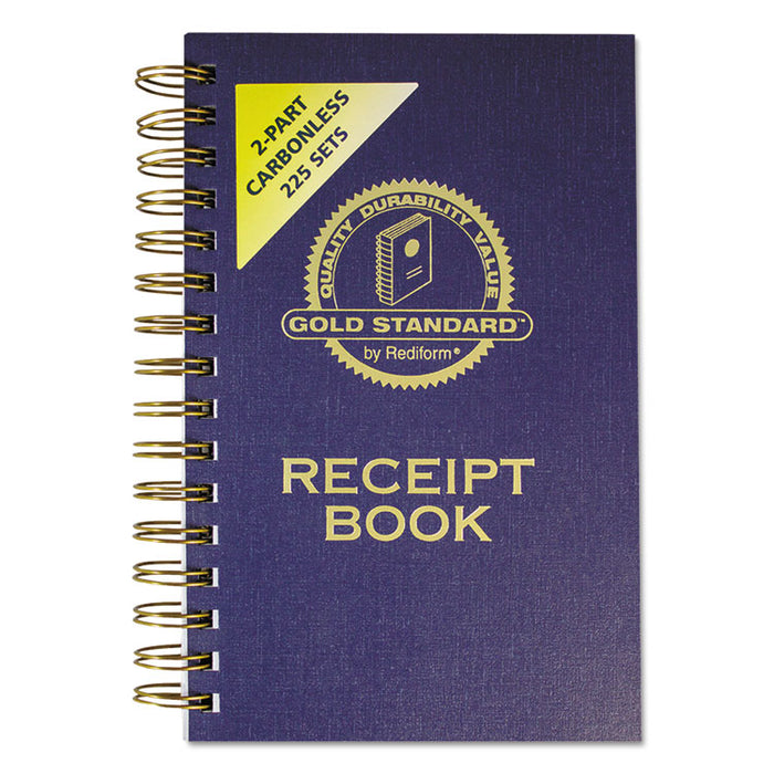 Money Receipt Book, Two-Part Carbonless, 5 x 2.75, 3/Page, 225 Forms