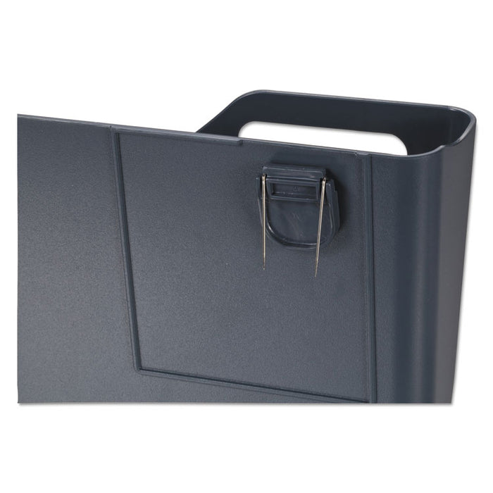 Recycled Plastic Cubicle Single File Pocket, Cubicle Pins Mount, 13.5 x 3 x 7, Charcoal