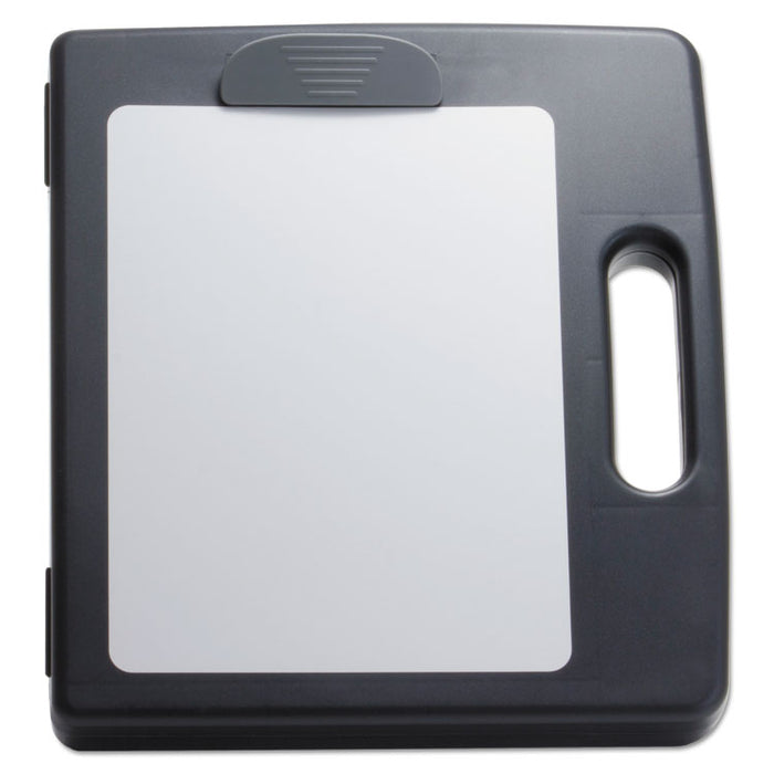 Portable Dry Erase Clipboard Case, 4 Compartments, 1/2" Capacity, Charcoal