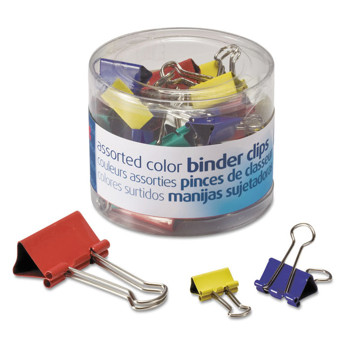 Assorted Colors Binder Clips, Assorted Sizes, 30/Pack