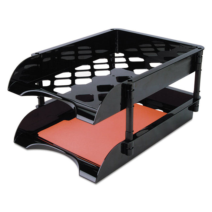 High-Capacity Tray Set, 2 Sections, Legal Size Files, 11.5" x 15.5" x 5.75", Black, 2/Pack