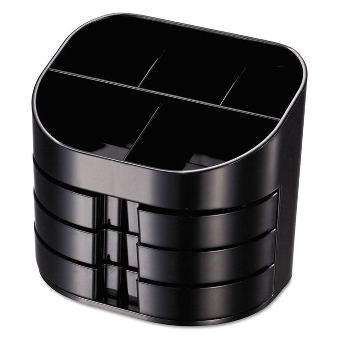 Double Supply Organizer, 11-Compartment, 6 1/2w x 4 3/4d x 5 3/4h, Black