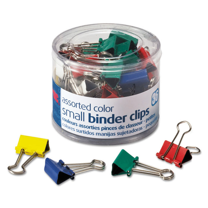 Assorted Colors Binder Clips, Small, 36/Pack