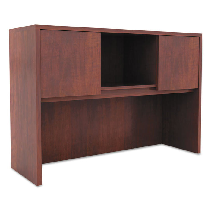 Alera Valencia Series Hutch with Doors, 47.13w x 15d x 35.38h, Medium Cherry