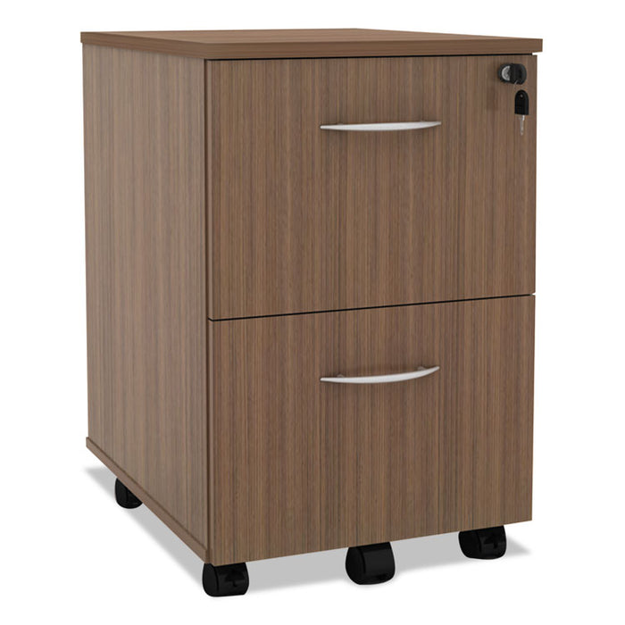 Alera Valencia Series Mobile Pedestal, Left or Right, 2 Legal/Letter-Size File Drawers, Modern Walnut, 15.38" x 20" x 26.63"