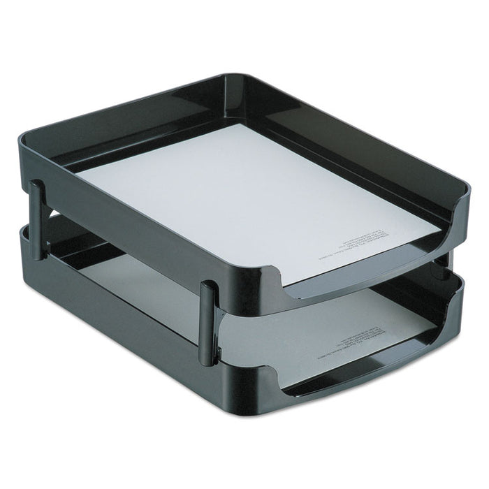 2200 Series Front-Loading Desk Tray, 2 Sections, Letter Size Files, 10.25" x 13.63" x 2", Black