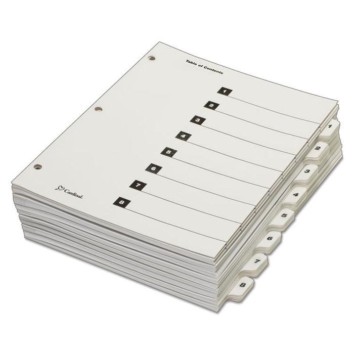 QuickStep OneStep Printable Table of Contents and Dividers, 8-Tab, 1 to 8, 11 x 8.5, White, 24 Sets