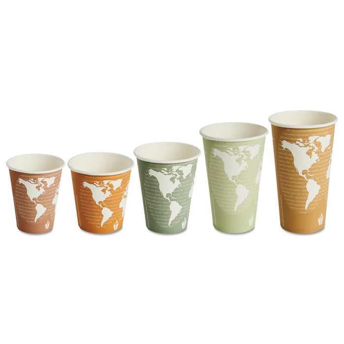 World Art Renewable/Compostable Hot Cups, 8 oz, Plum, 50/Pack