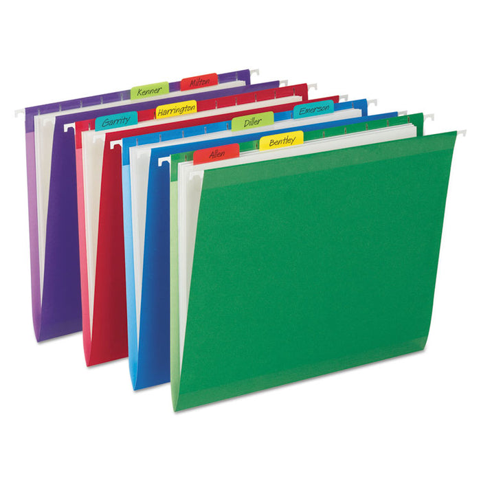 Solid Color Tabs, 1/5-Cut, Assorted Colors, 2" Wide, 24/Pack