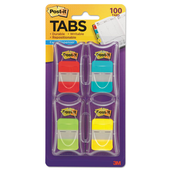 1" Tabs, 1/5-Cut Tabs, Assorted Colors, 1" Wide, 100/Pack