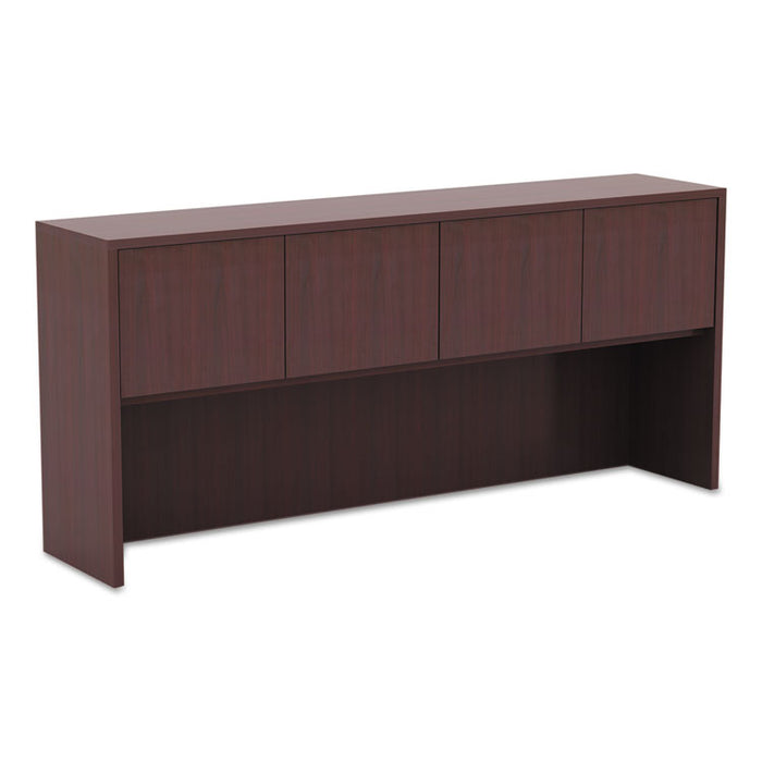 Alera Valencia Series Hutch with Doors, 4 Compartments, 70.63" x 15" x 35.38", Mahogany