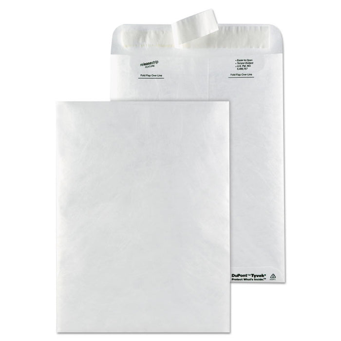 Lightweight 14 lb Tyvek Catalog Mailers, #10 1/2, Square Flap, Redi-Strip Adhesive Closure, 9 x 12, White, 50/Box