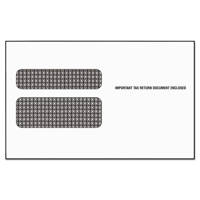 W-2 Laser Double Window Envelope, Commercial Flap, Gummed Closure, 5.63 x 9.5, White, 24/Pack