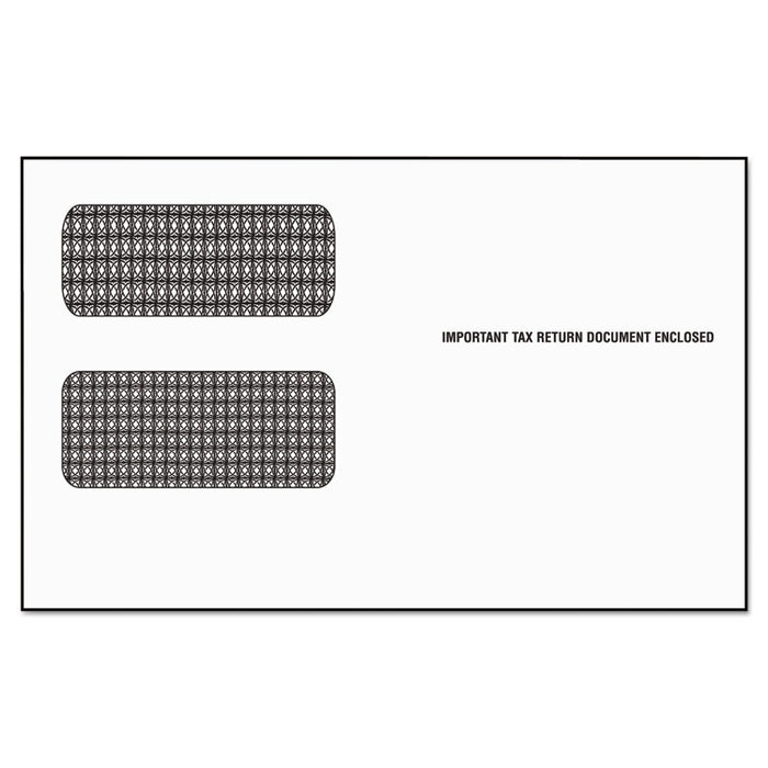 1099 Double Window Envelope, Commercial Flap, Self-Adhesive Closure, 5.63 x 9.5, White, 24/Pack