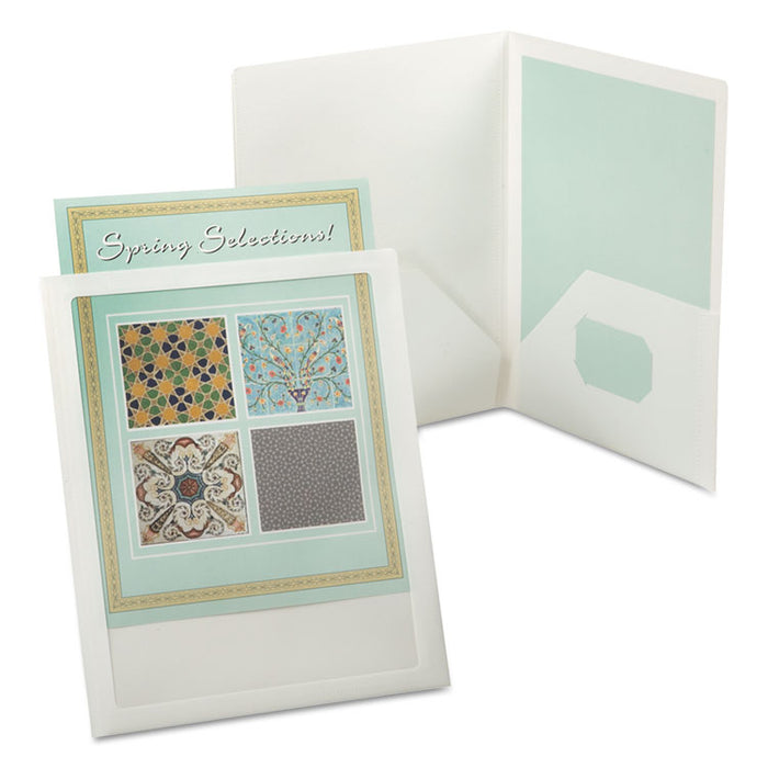 ViewFolio Polypropylene Portfolio, 100-Sheet Capacity, 11 x 8.5, Clear/White