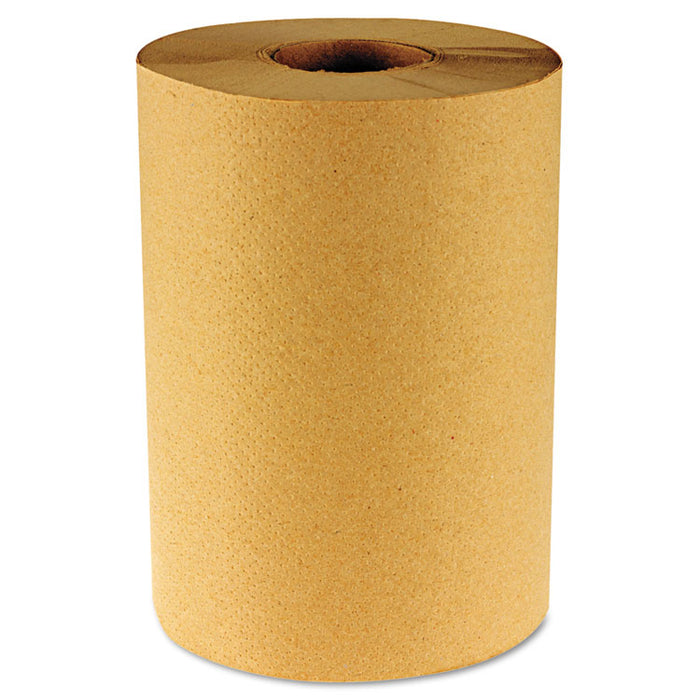 Hardwound Paper Towels, Nonperforated, 1-Ply, 8" x 800 ft, Natural, 6 Rolls/Carton