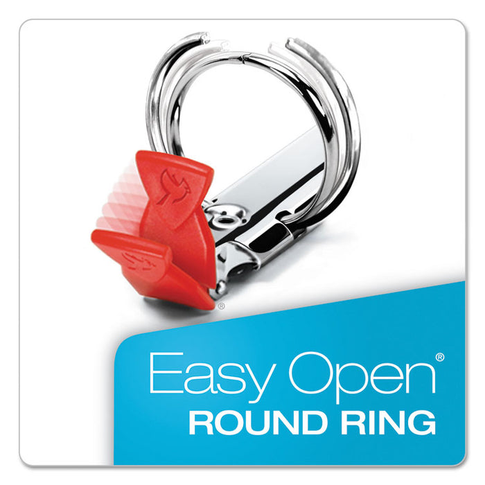 Premier Easy Open Locking Round Ring Binder, 3 Rings, 1" Capacity, 11 x 8.5, Black