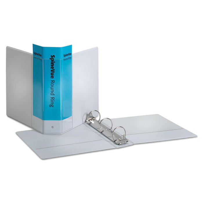Spine Vue Locking Round Ring Binder, 3 Rings, 2" Capacity, 11 x 8.5, White