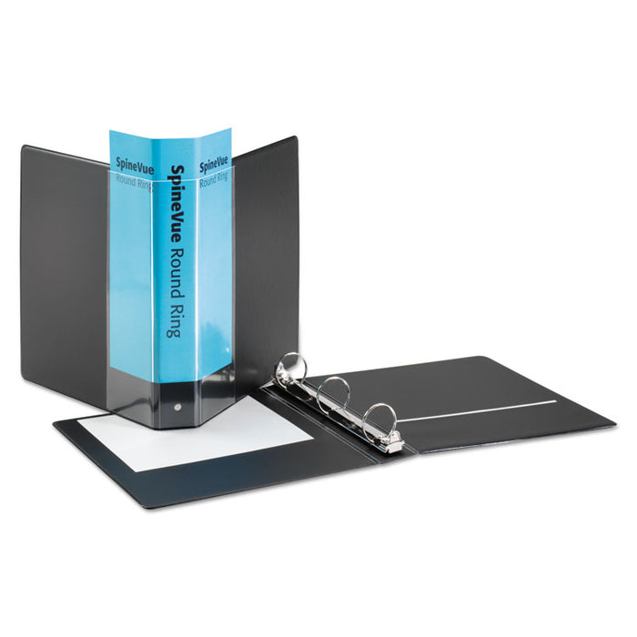 Spine Vue Locking Round Ring Binder, 3 Rings, 1.5" Capacity, 11 x 8.5, Black
