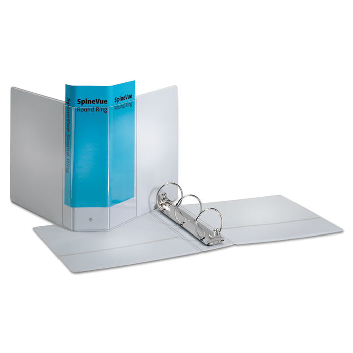 Spine Vue Locking Round Ring Binder, 3 Rings, 3" Capacity, 11 x 8.5, White