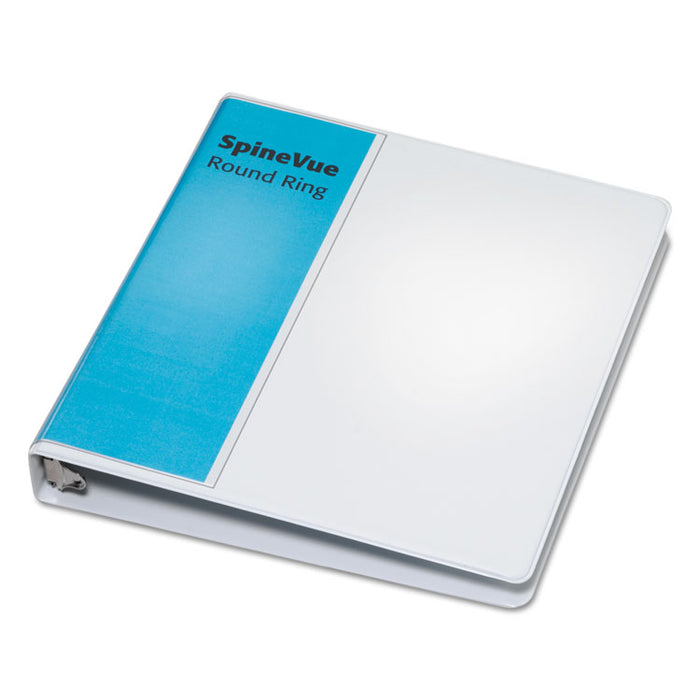 Spine Vue Locking Round Ring Binder, 3 Rings, 1" Capacity, 11 x 8.5, White