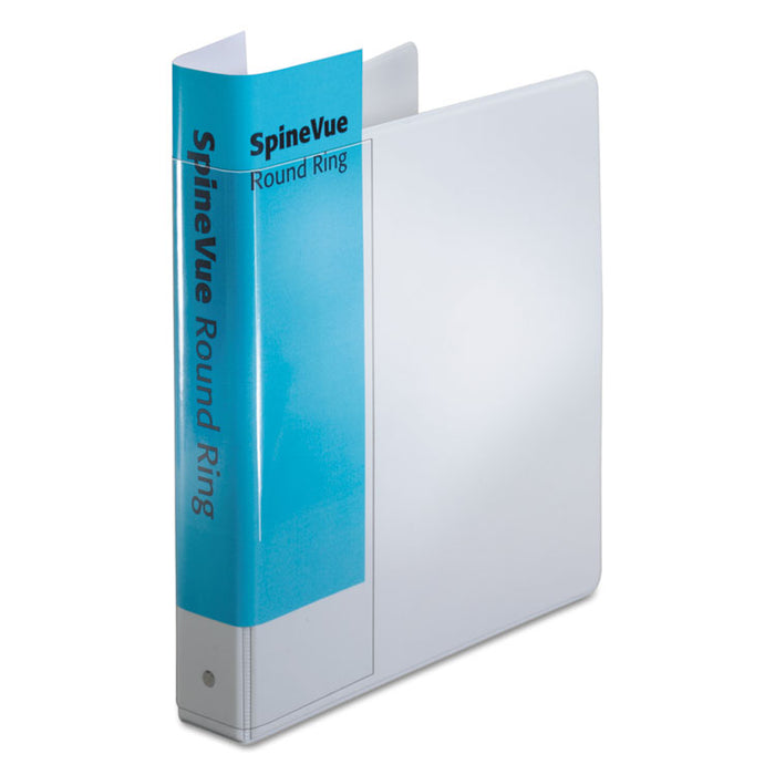 Spine Vue Locking Round Ring Binder, 3 Rings, 1.5" Capacity, 11 x 8.5, White