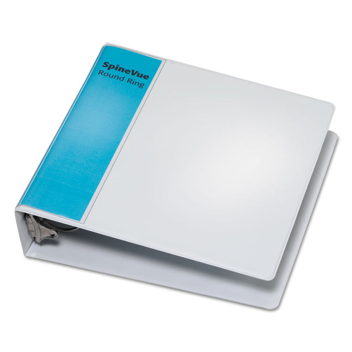 Spine Vue Locking Round Ring Binder, 3 Rings, 2" Capacity, 11 x 8.5, White