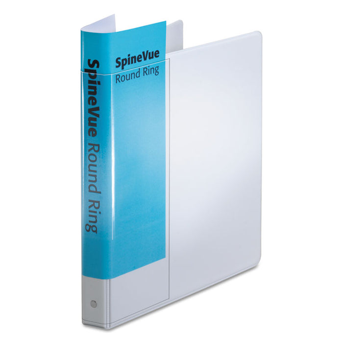 Spine Vue Locking Round Ring Binder, 3 Rings, 1" Capacity, 11 x 8.5, White