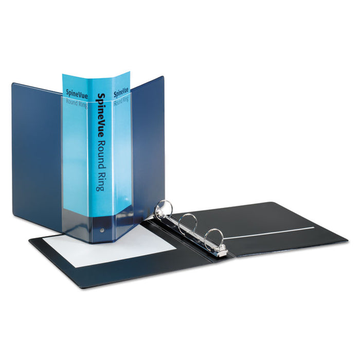 Spine Vue Locking Round Ring Binder, 3 Rings, 1.5" Capacity, 11 x 8.5, Navy