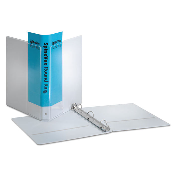 Spine Vue Locking Round Ring Binder, 3 Rings, 1" Capacity, 11 x 8.5, White