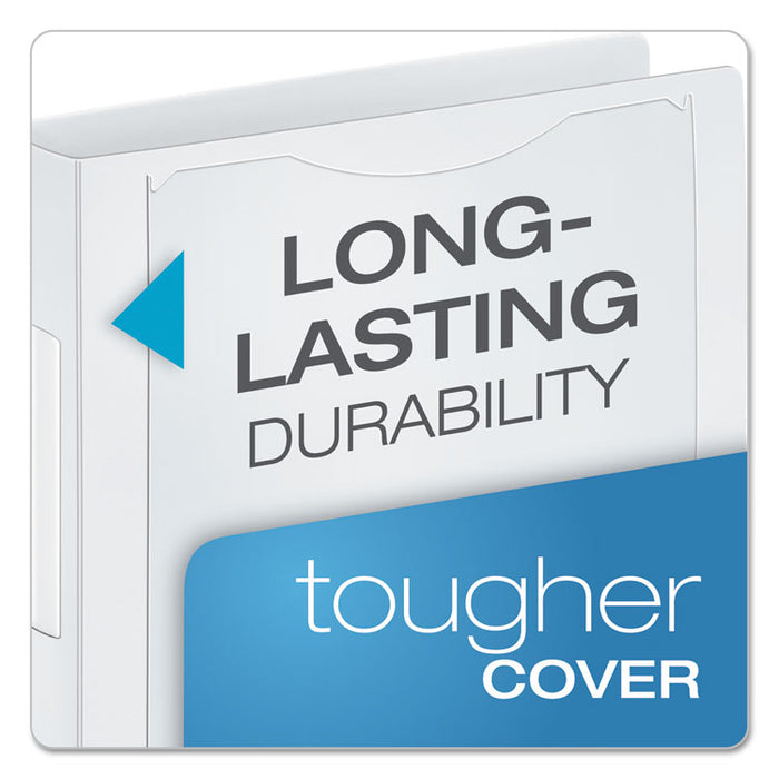 SuperLife Pro Easy Open ClearVue Locking Slant-D Ring Binder, 3 Rings, 1" Capacity, 11 x 8.5, White